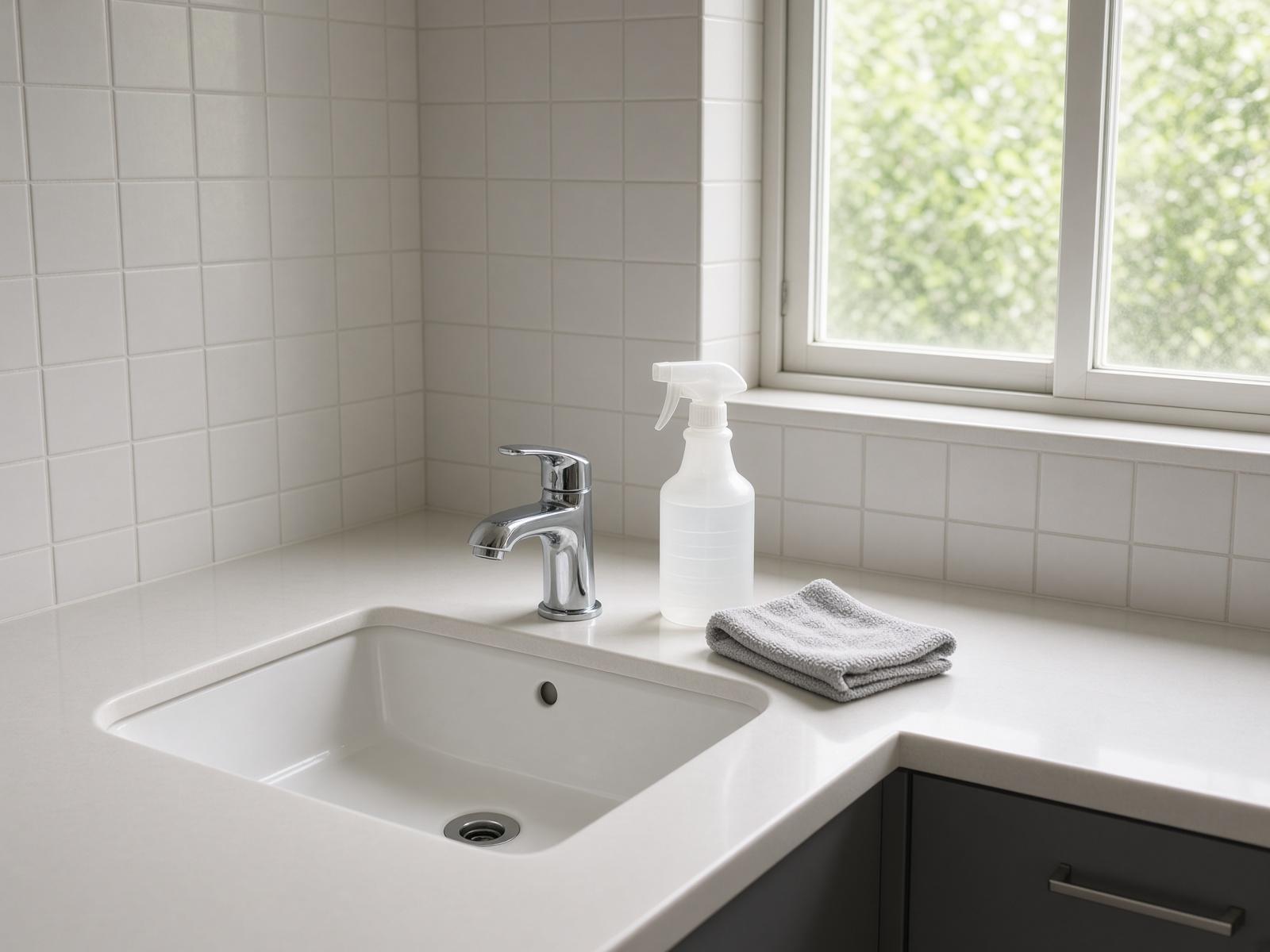 A bathroom cleaned after the furniture was moved out.